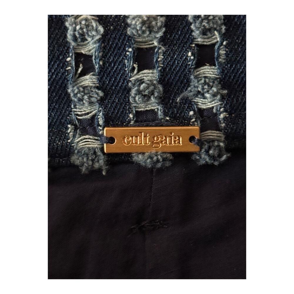 Cult Gaia Katya wide leg laser cut Pants blue size 23 DEFECT - Picture 7 of 11